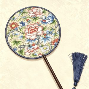 double sided embroidery fan
